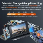 Pack 70mai A800SE 4K HDR Avant/Arrière + Hardwire Kit UP03 + Carte Mémoire | Caméra Voiture Parking 24/7 – Image 9