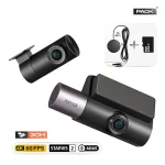 Pack 70mai T800 4K 60fps 3 Caméras GPS & ADAS + Carte Mémoire | Vue à Distance 4G & Sécurité 24/7