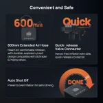 70mai Compresseur d’Air Sans Fil TP07 – Gonfleur Pneus Portable Intelligent – Image 4